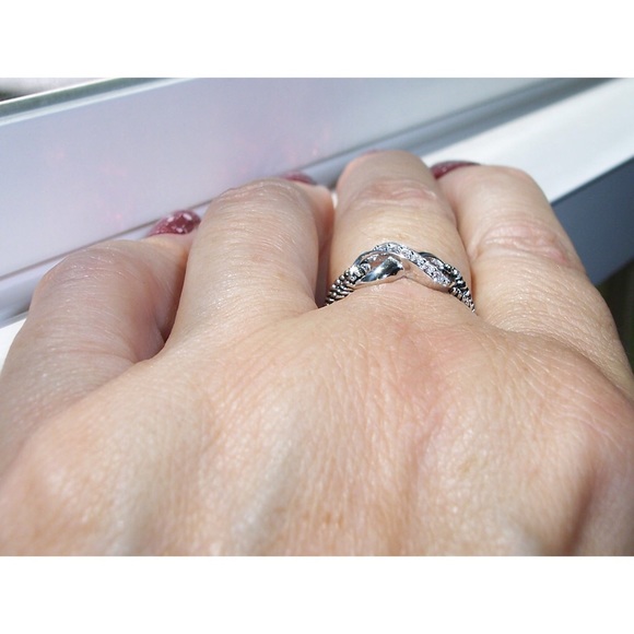925 STERLING SILVER Infinity Cubic Zirconia Ring - Picture 6 of 16